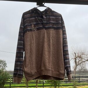 Hooey Pendleton Round-up Brown Patterned Men's Sweater